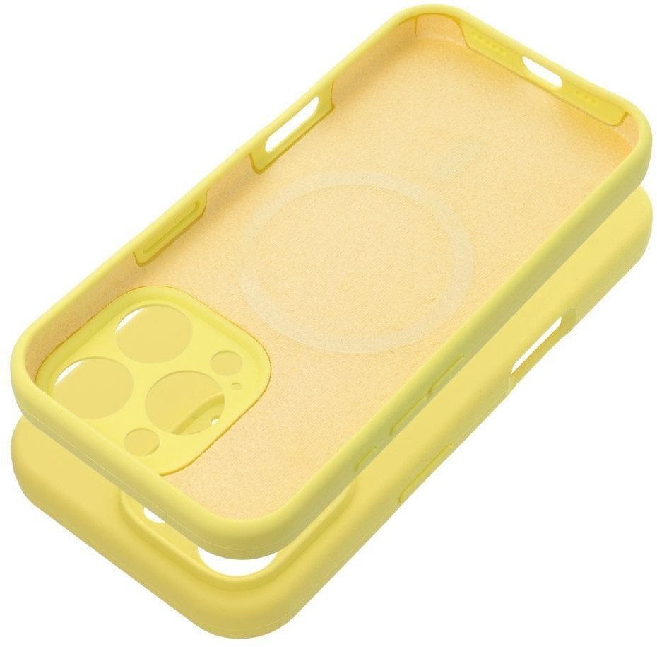 Futerał SILICONE 2mm do IPHONE 15 kompatybilny z MagSafe żółty