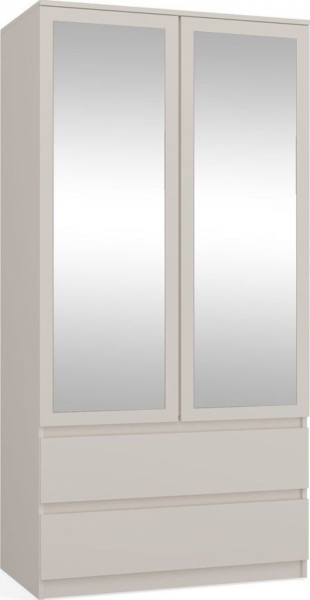 Topeshop Duża szafa z lustrem, Malwa, 90x50x180 cm, kaszmir