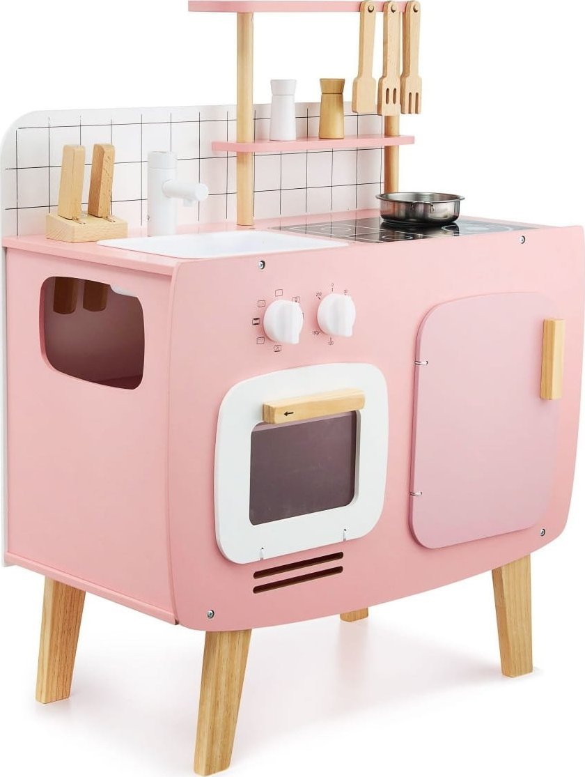 Triton Kuchnia drewniana dla dzieci Retro + przybory kuchenna