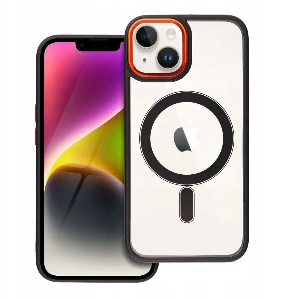 Futerał COLOR EDGE MAG COVER kompatybilny z MagSafe do IPHONE 14 czarno złoty