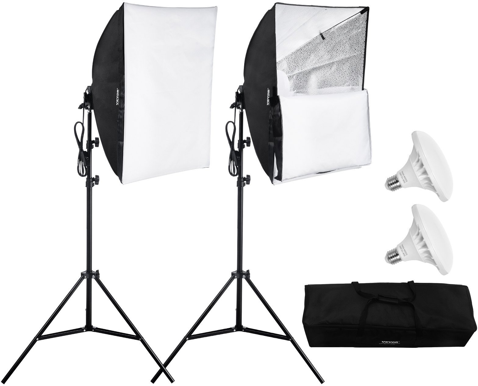 Zestaw 2 x lampa studyjna led 30W + softbox 60x60cm + statyw + futerał