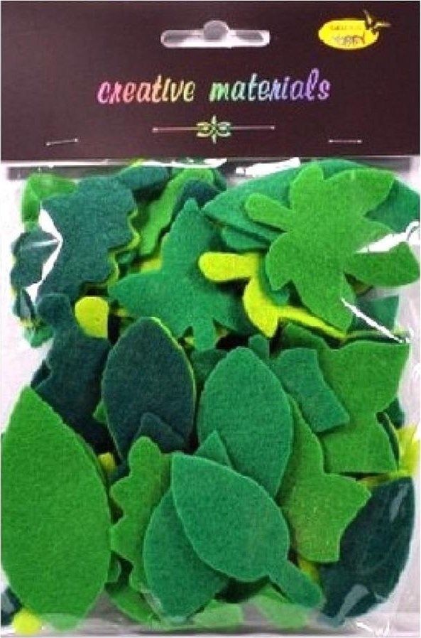 Listki z filcu tonacja zielona