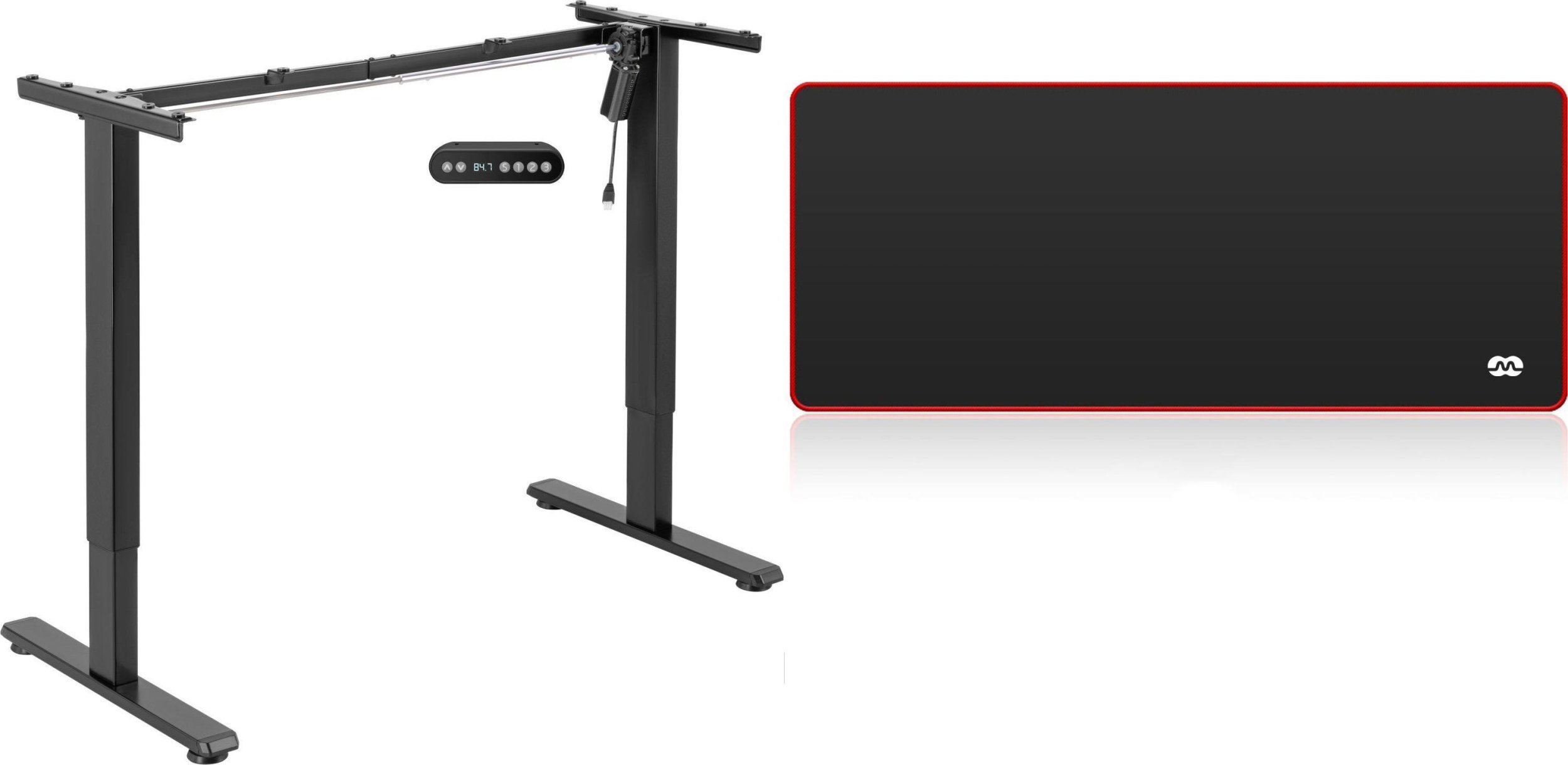 Mozos Mozos Stelaż do biurka czarny z elektryczną regulacją wysokości EDF-PRO-BK + Podkładka XDP1260