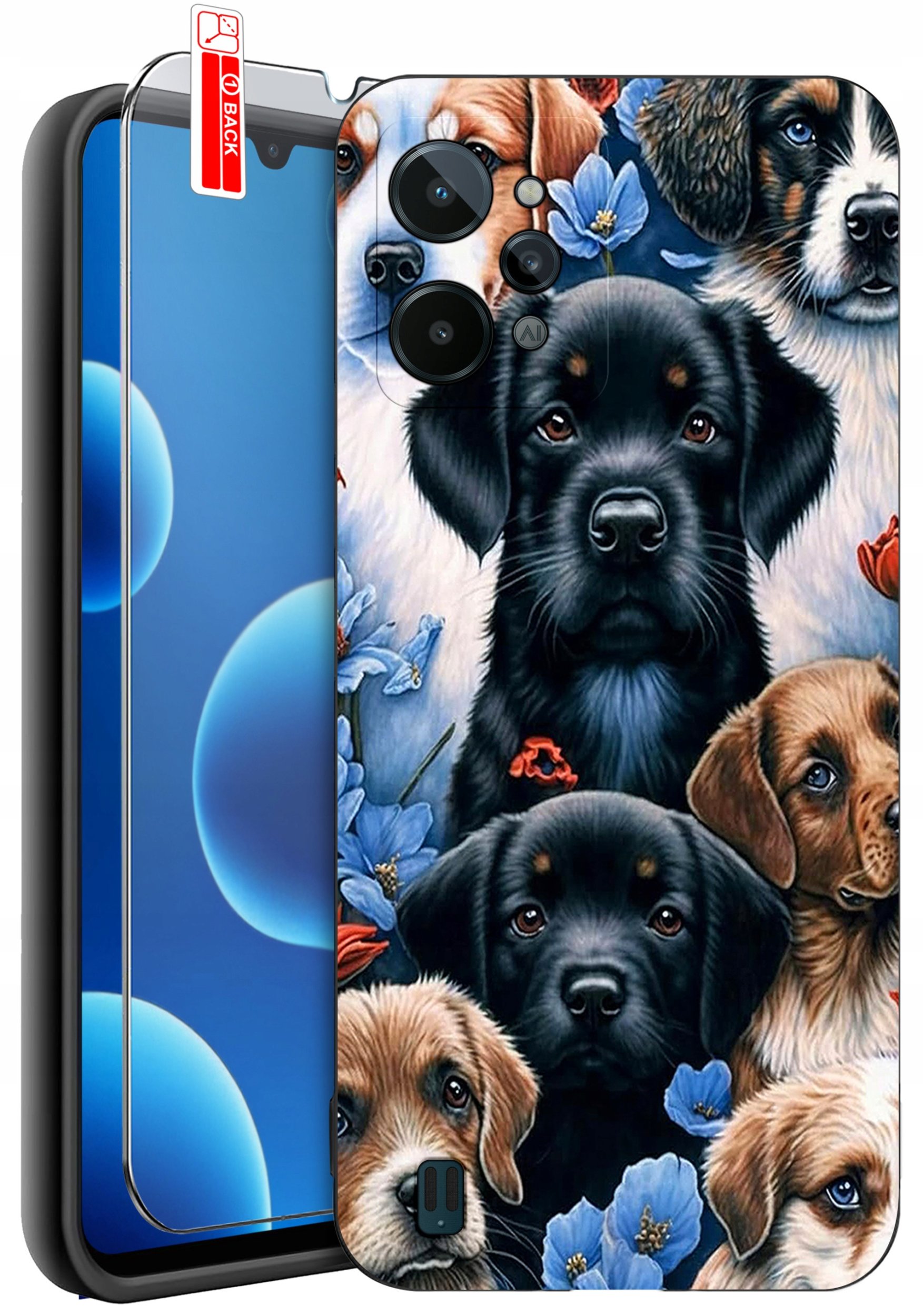 ETUI do Realme C31| WZORY | SILIKONOWE MATT CASE + SZKŁO 9H