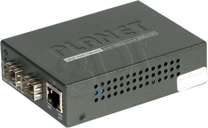 Konwerter światłowodowy Planet 2xSFP - 1xRJ45 (GT-1205A)