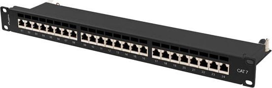 Lanberg Patch panel 1U 19" 24x RJ-45 Kat.7 Czarny (PPS7-1024-B)