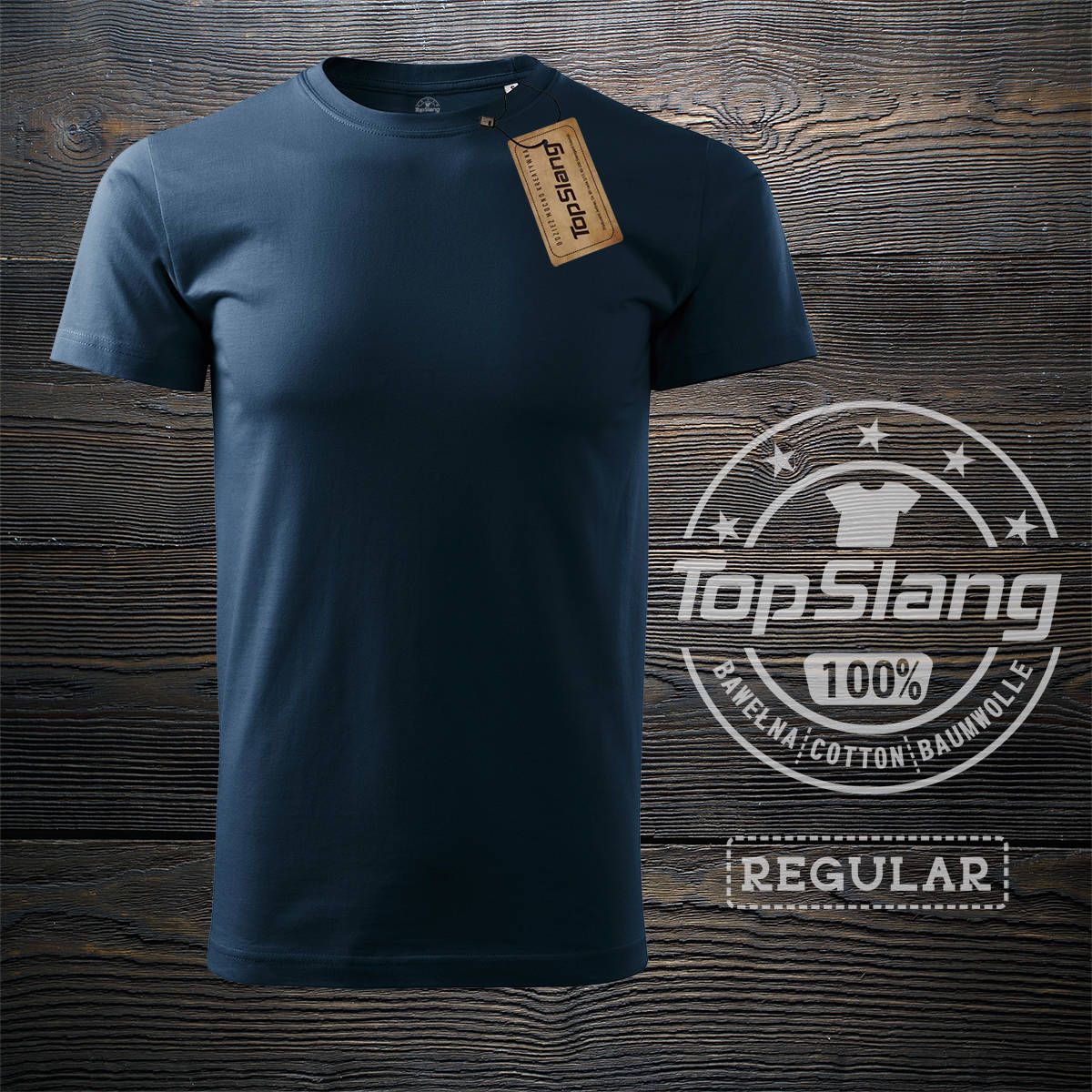Topslang Topslang koszulka męska bawełniana granatowa t-shirt męski granatowy REGULAR L