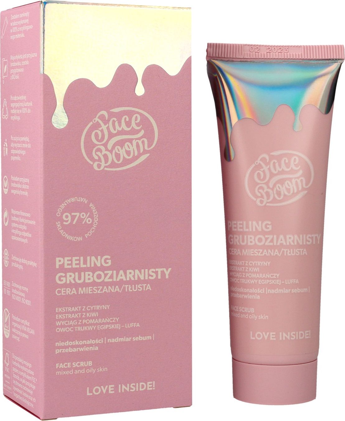 Bielenda Face Boom Peeling gruboziarnisty do twarzy - cera mieszana i tłusta 50 g