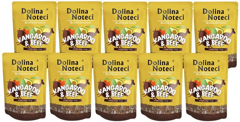 Mokra karma dla psa Dolina Noteci Superfood kangur i wołowina zestaw 10 x 300 g