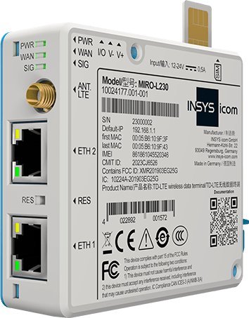 INSYS icom MIRO-L230 LTE-Router internationale Frequenzen VPN-Option