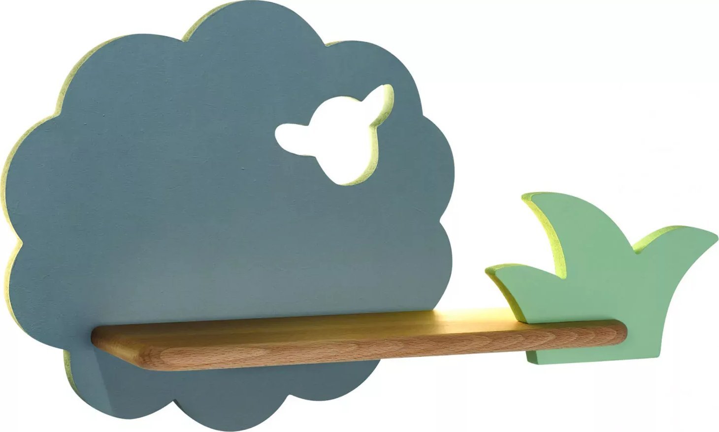 Kinkiet Lumes Szaro-zielony kinkiet ścienny owieczka - K009-Mami