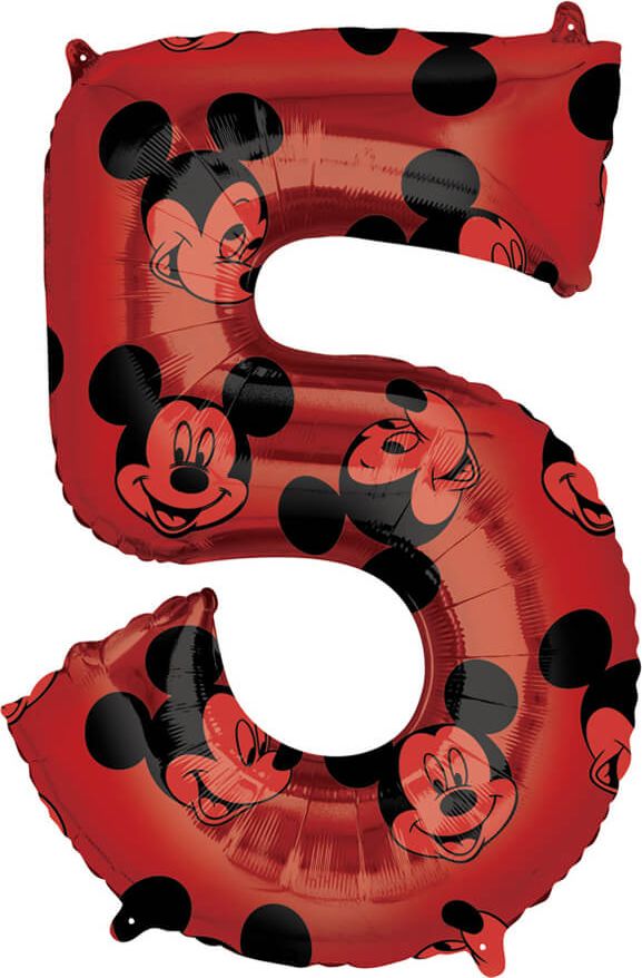 AMSCAN Balon foliowy cyfra 5 Myszka Mickey - cm - 1 szt. uniwersalny