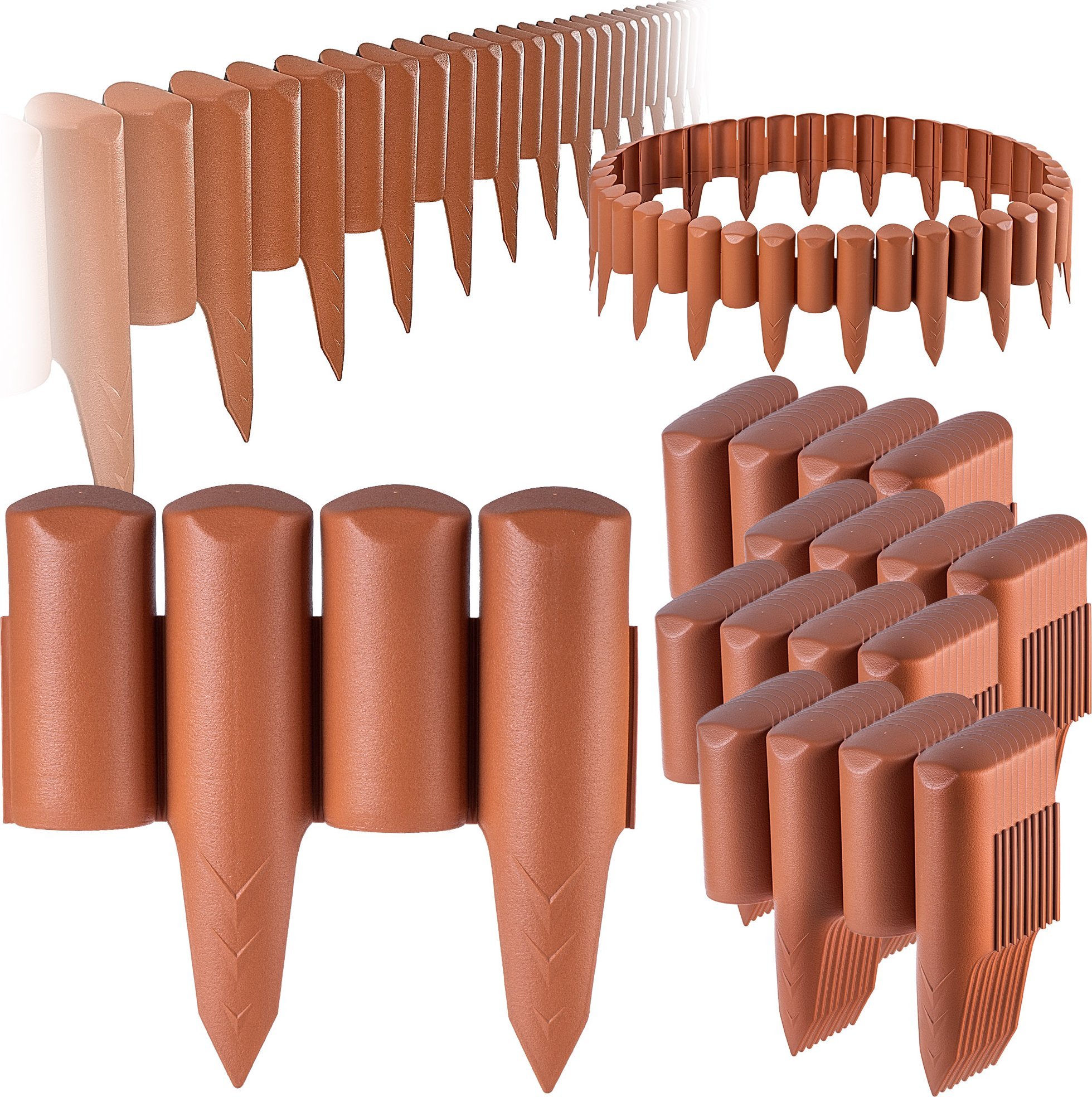 Kadax KADAX Palisada Ogrodowa Obrzeże Płotek 10m Trawnikowy Obrzeża Terakota Plastikowa