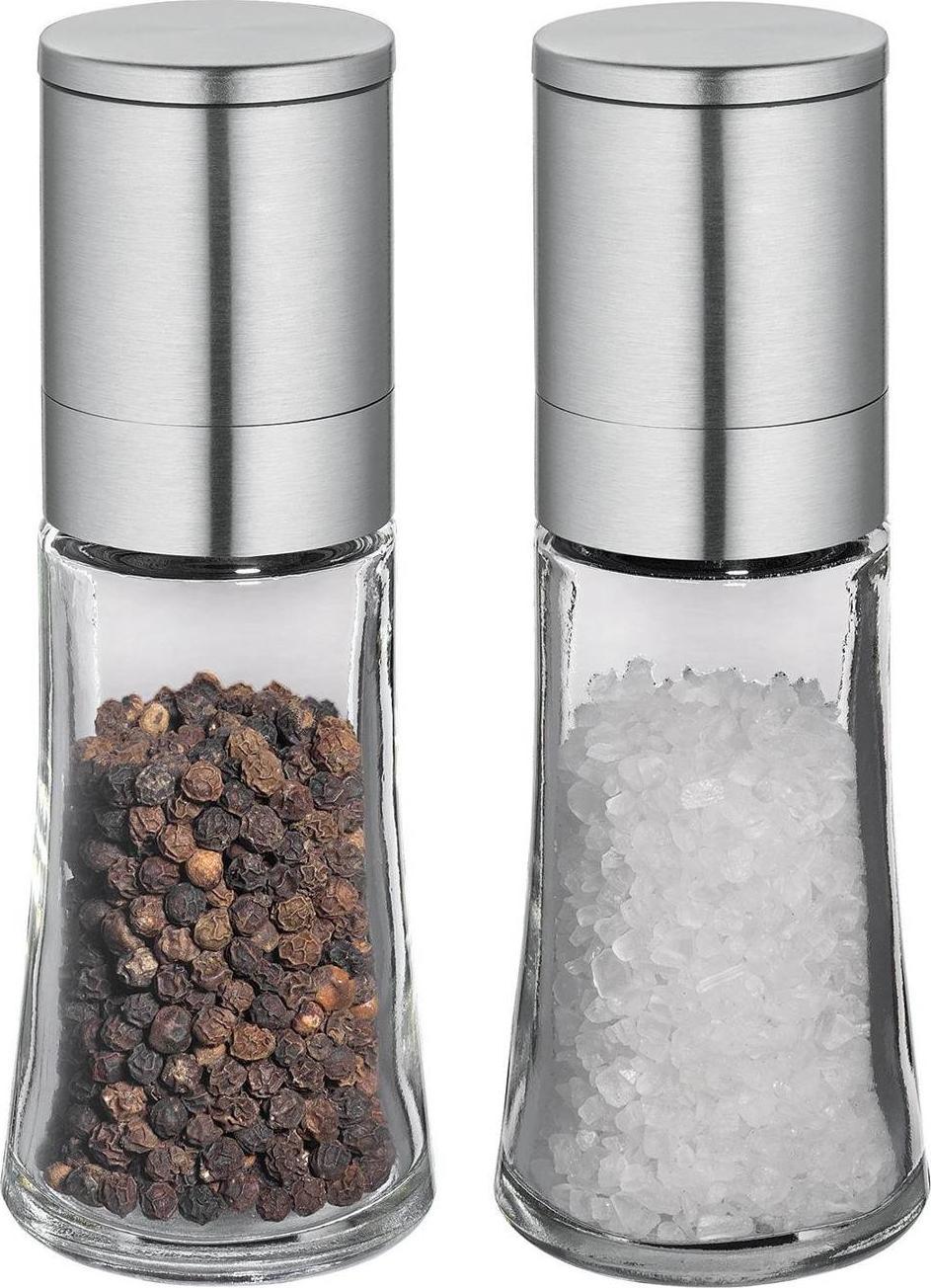 Młynek do przypraw Cilio młynki do przypraw, 2 szt., szkło/stal nierdzewna, 5 x 14 cm, stal szczotkowana