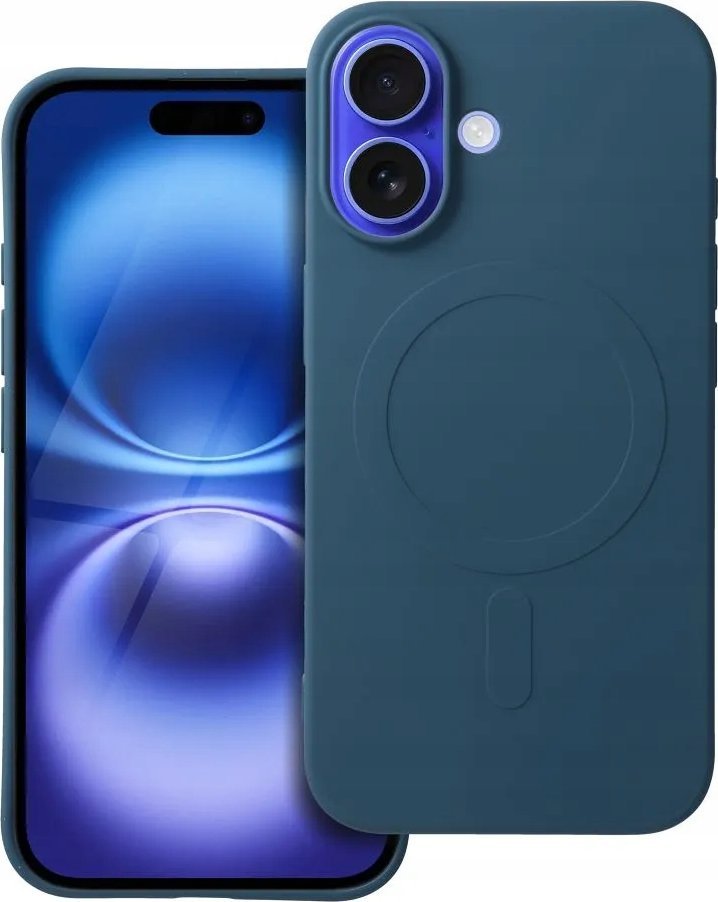 OEM Futerał SILICONE MAG COVER (big hole) kompatybilny z MagSafe do IPHONE 16 niebieski