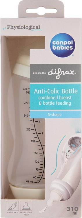 Butelka antykolkowa S-Shape szeroka PP 310 ml 24/200