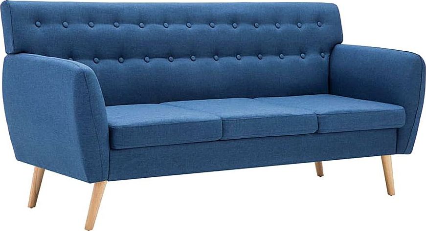 Elior 3-osobowa niebieska sofa pikowana - Lilia