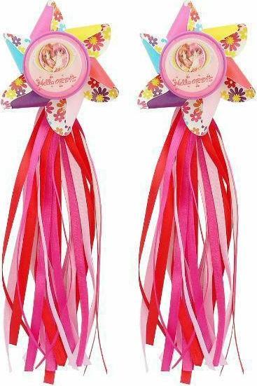 Carcommerce Frędzle wstążki do roweru na kierownicę - różowo-czerwone