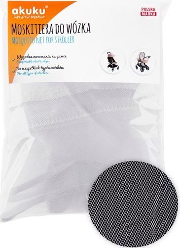 Akuku AKUKU Uniwersalna Moskitiera do Wózka Biała