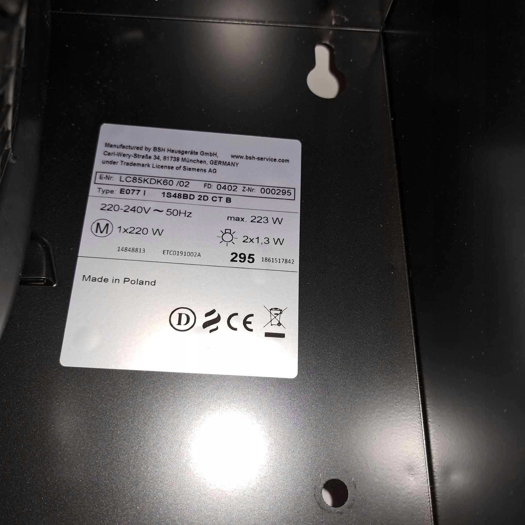 Okap Siemens Siemens LC85KDK60 IQ100 Angled Cooker Hood