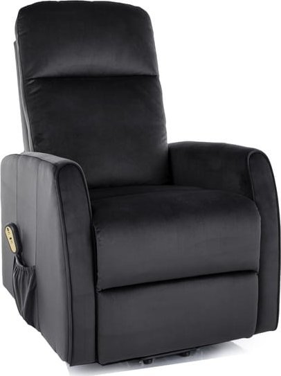 Signal Fotel rozkładany pionizujący LETO VELVET czarny