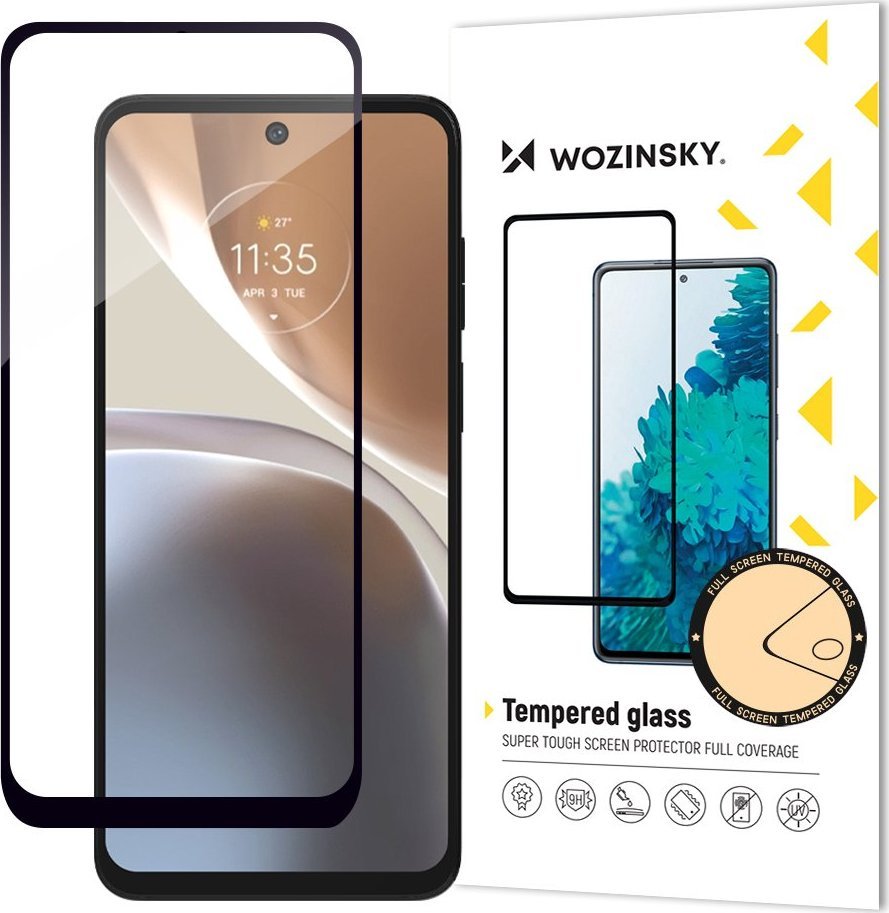 Wozinsky Wozinsky Full Glue Tempered Glass szkło hartowane Motorola Moto G32 9H na cały ekran z czarną ramką