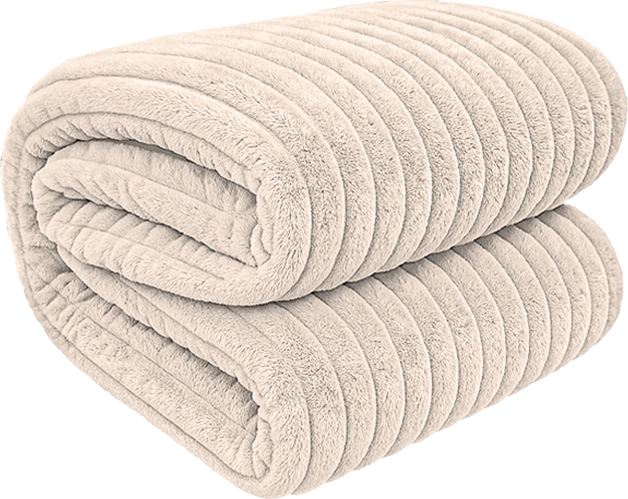 Miękki koc Lea 200x220 ecru lekki tłoczony do sypialni salonu