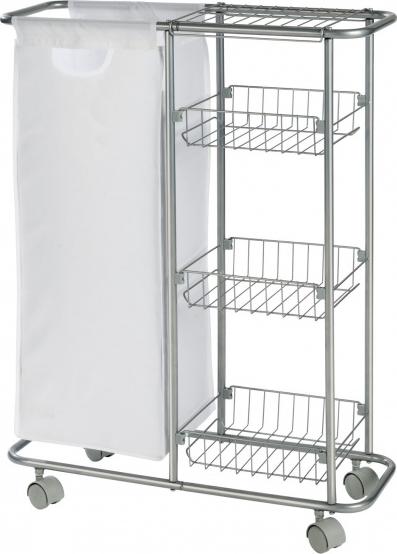 Wenko wózek 58 x 50 cm stal/poliester srebrny/biały