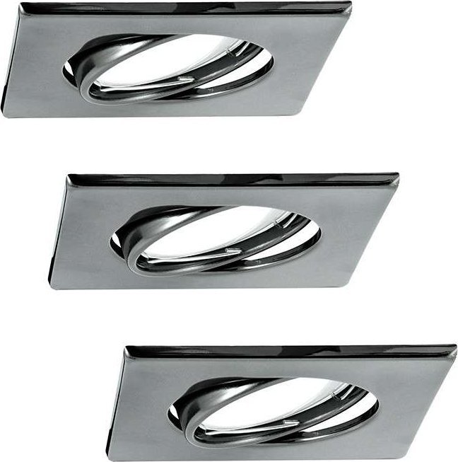 Polux Sufitowe LAMPY wpuszczane OLIN 305879 Polux zestaw 3 kwadratowych OPRAW regulowanych LED 10,5W 3000K metalowych czarne