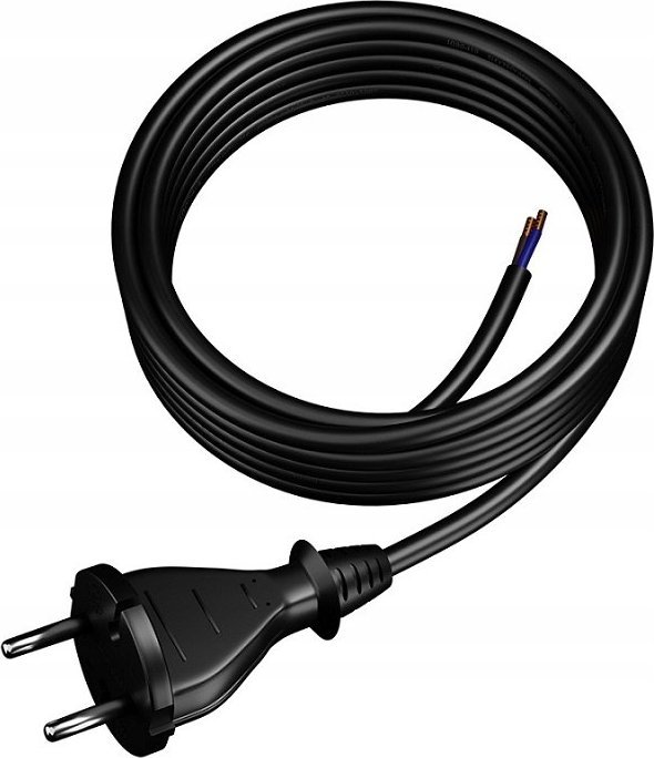 UN PRZEWÃD PRZYÅÄCZ.Z WTYCZKÄ PROSTÄ IP20 2*1.5 H05RR 5M CZARNY