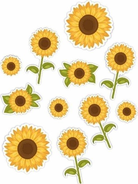LearnHow Dekoracje okienne dwustronne - Słoneczniki 01 11sz