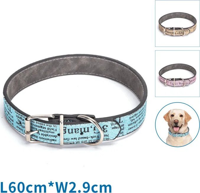 Nobleza Obroża dla psa ze sztucznej skóry z PU z nadrukiem literowym Obroża dla psa ze sztucznej skóry z PU z nadrukiem literowym