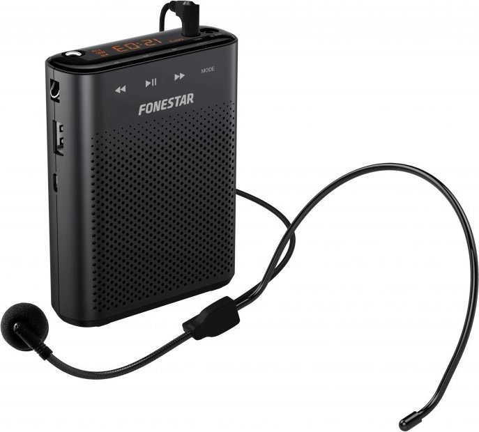 Fonestar Fonestar ALTA-VOZ-30 - Osobisty akumulatorowy system wzmacniający głos z mikrofonem nagłownym. Moc max.30W. Wbudowany odtwarzacz/nagrywarka U