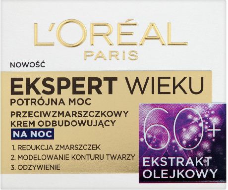 L’Oreal Paris Ekspert Wieku 60+ Przeciwzmarszczkowy krem odbudowujący na noc 50ml