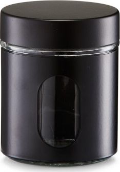 Zeller Zeller, Metalowy, okrągły pojemnik, 600 ml, kol. czarny
