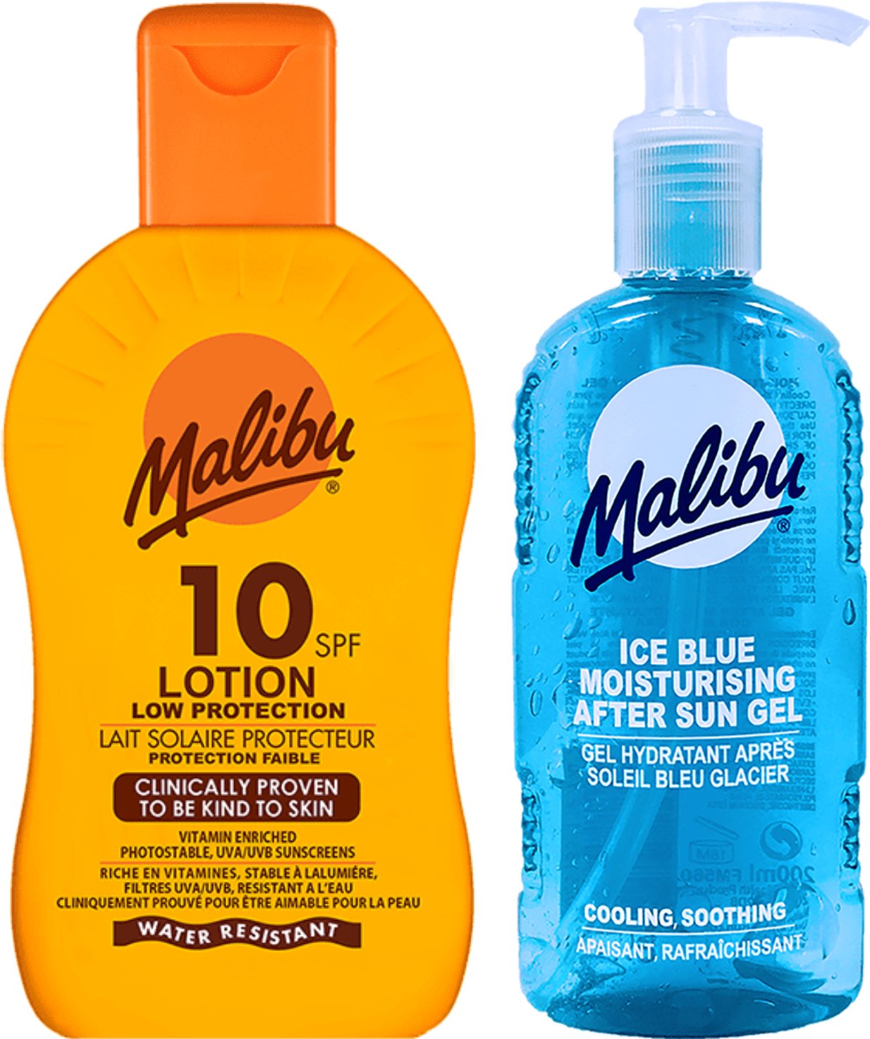 Malibu Ochronny Balsam SPF10 200ml + Żel Po Opalaniu 200ml