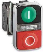 Schneider Electric Przycisk sterowniczy 22mm podwójny czerwono/zielony 1Z 1R z samopowrotu z podświetleniem 24V AC/DC (XB4BW73731B5)