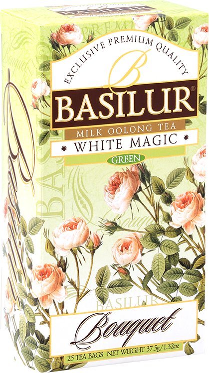 Basilur Herbata WHITE MAGIC herbata zielona i oolong z aromatem mleka - ekspresowa 25 x 1,5 g