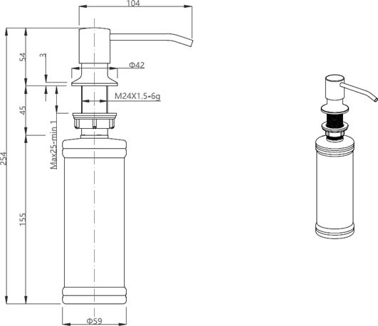 Steiner KEIRA dozownik płynu VERY BLACK MAT - czarny mat (320 ml)