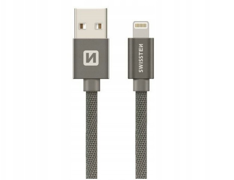 Kabel USB Swissten USB-A - Lightning 0.2 m Szary (8595217455580)