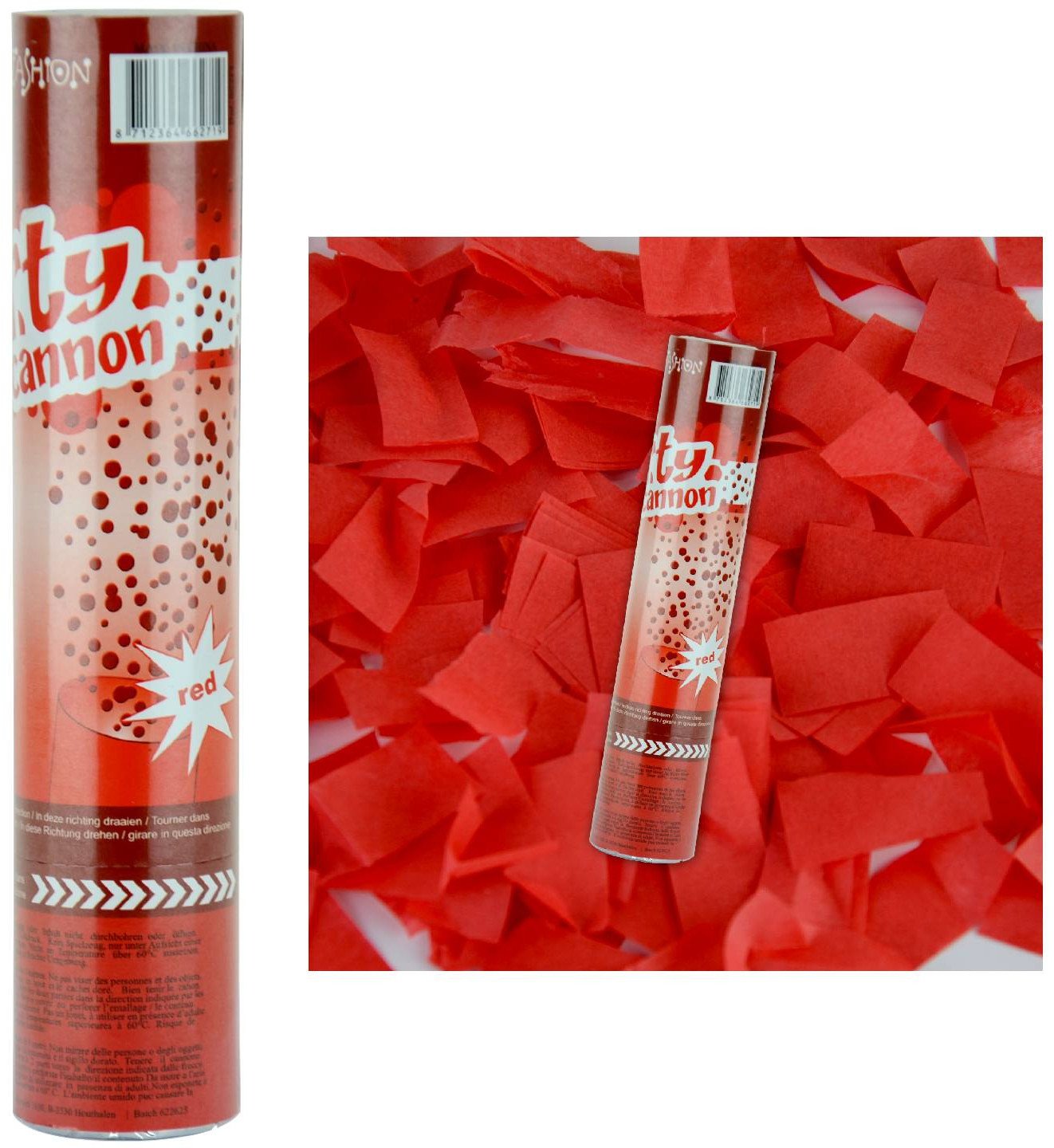 Tuba - wyrzutnia konfetti 20 cm - kolor czerwony one size