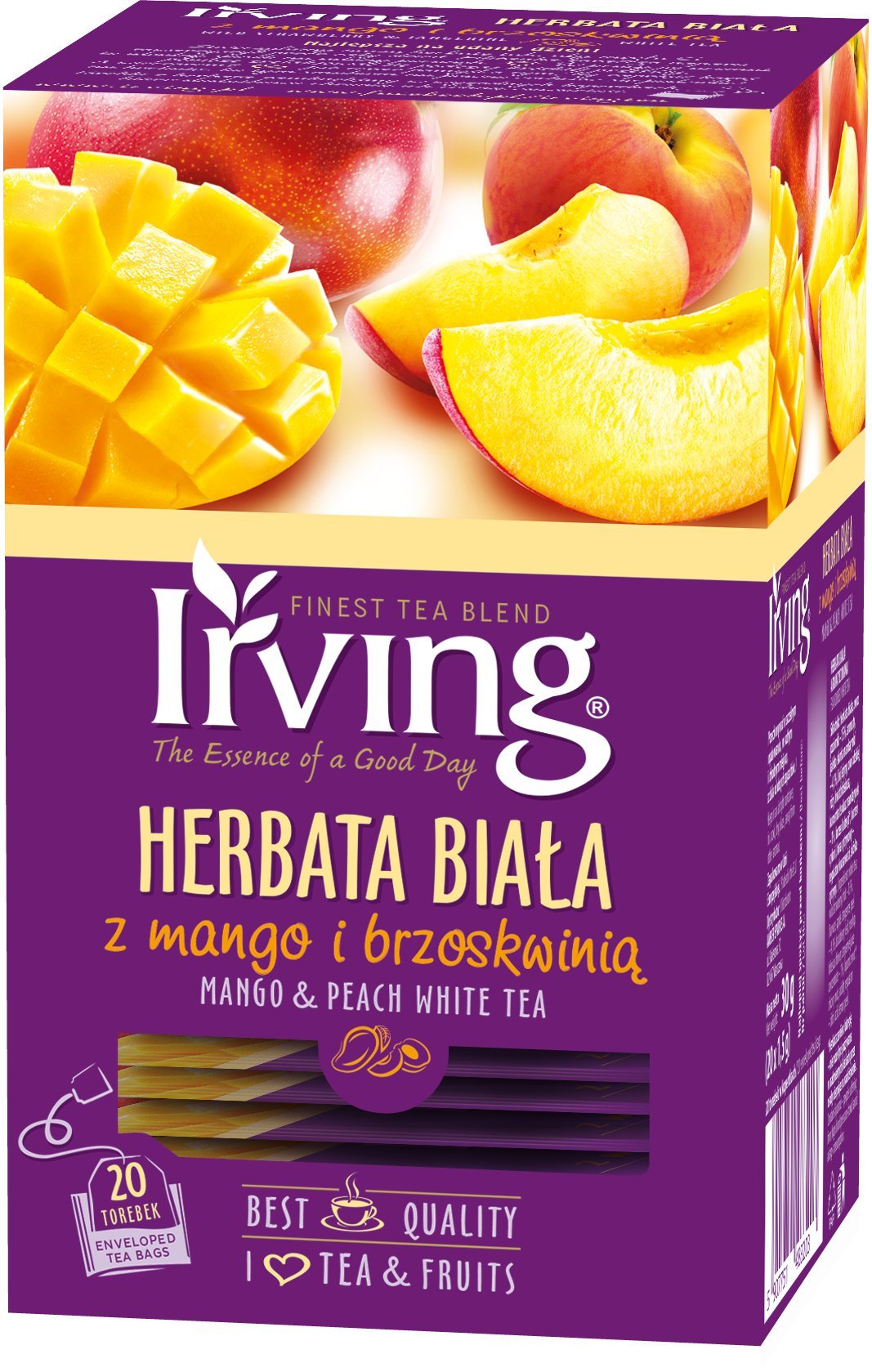 Irving Herbata biała Mango z brzoskwinią 20 kopert