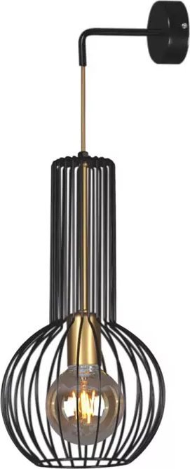 Kinkiet Lumes Czarno-złoty kinkiet druciany - S526-Morta