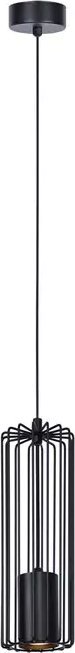 Lampa wisząca Lumes Czarna druciana lampa wisząca tuba - S774-Kela