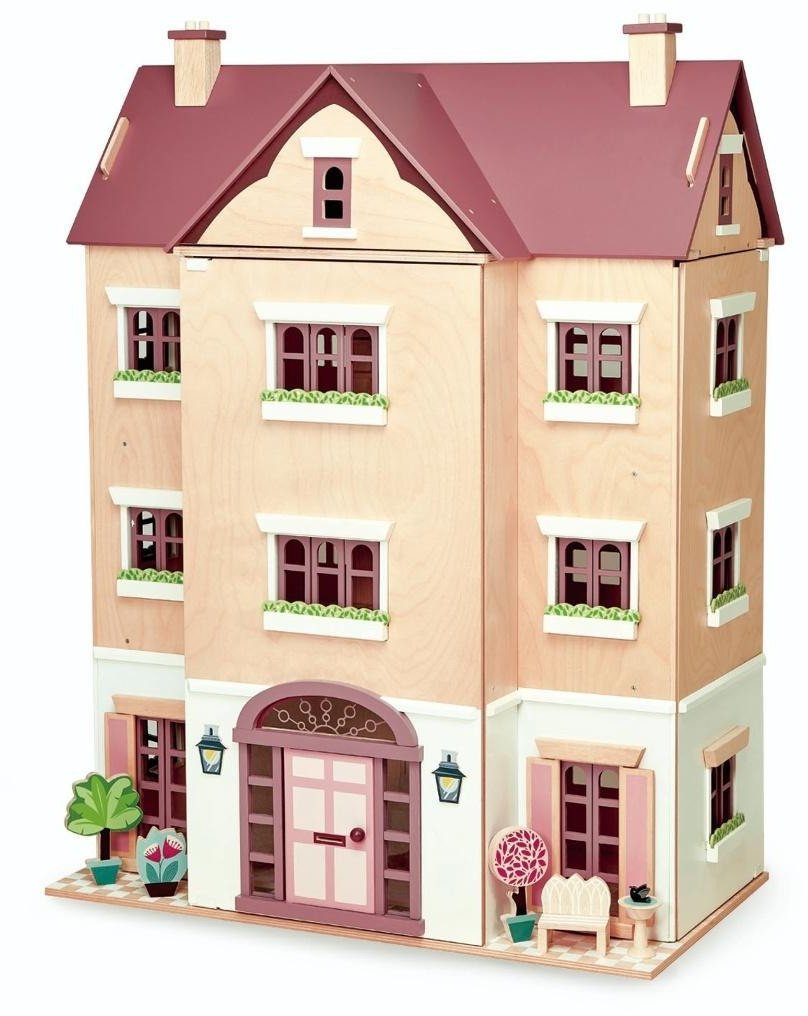 Tender Toys Domek dla lalek drewniany czteropiętrowy