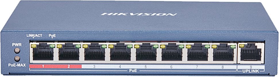 Hikvision | 8-Port Gigabit Switch | DS-3E0109P-E(C) | Unmanaged | Desktop | PoE/Poe+ jungtys quantity 8