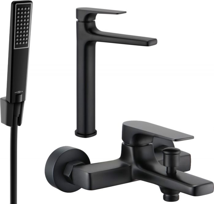 Mexen Mexen Lynx R72 zestaw wannowy, czarny - 745913R72-70