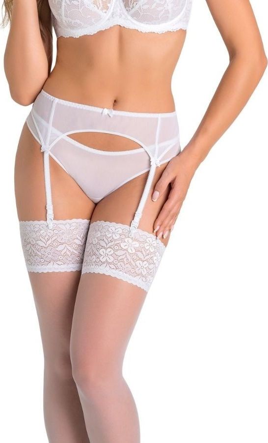 Teyli Pas do pończoch Eleonora biały L Biały