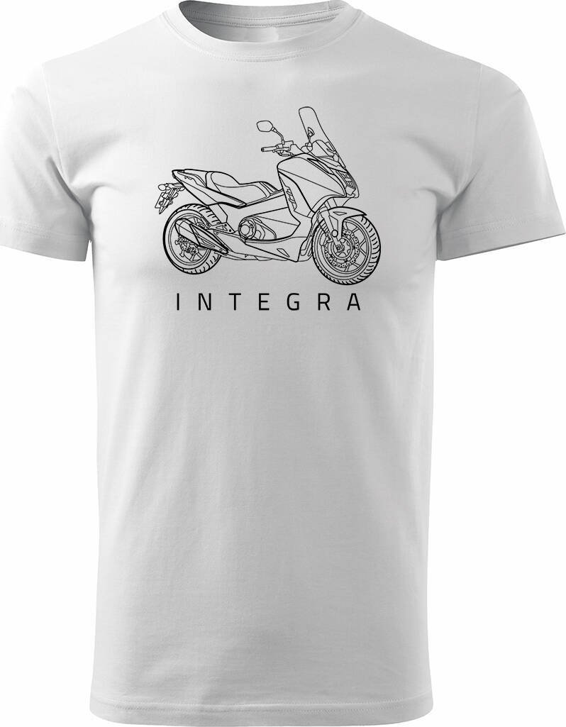 Topslang Koszulka z motocyklem na motor Honda Integra męska biała REGULAR L