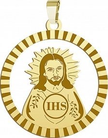 Radziszewska Jewellery Prezent Złoty Medalik z Panem Jezusem Chrzest Święty 925 GRAWER GRATIS